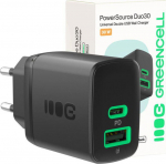 CHARGER NETWORK Greencell PowerSource Duo30 30W 1xUSB-C 1xUSB-A PD 3.0 QC 4.0+ czarna