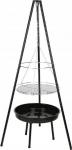 Grill hanging with a fireplace 52cm Black steel with chrome grate