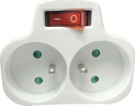 MicroConnect Plug on/off switch EU to, 2French Type E, White