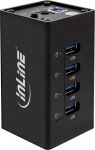 InLine USB 3.2 Hub - 4 Port - aluminum housing - schwarz - with 2.5 A Netzteil