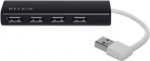 Belkin USB 2.0 HUB 1:4 SLIM Pass BLK, F4U042BT, USB 2.0, 480