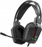 KIN Defender Headphones Headphones with a microphone GOTHIC RGB USB czarne