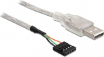 DELOCK USB cable pin header 5Pin -> A Bu/St 0.70m