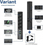 Eve The Ever Variant surge protector 5 sockets 2 m czarna (T/LZ09-VAR020/0410)