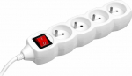 Tracer 4 socket with switch 3m white - extension cord, 3 meters, 4 jack, VDE, switch, white