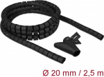 Delock Spiral Hose with Pull-in Tool 2.5 m x 20 mm black
