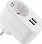 Schwaiger Charger with socket 2xUSB 230V 3400mA Wei&szlig;