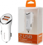 Vega Charger CAR CHARGER 2A WHITE SOMOSTEL 2100mA 2XUSB DUAL FAST CHARGING SMS-A44>