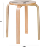 Office4You N&Auml;IDIS! Taburet SIXTY-1 10152/ liimpuit kase spooniga D-41xH45cm/ naturaalne KAUPLUSE N&Auml;IDIS