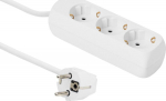 MicroConnect 3-way Schuko Socket 5M White, Without ON/OFF Switch, with