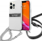 Guess GUHCP13LKC4GBSI Hardcase 4G for iPhone 13 Pro / 13 6.1" / transparent grey strap silver chain