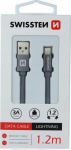 Kabel USB Swissten USB-A - Lightning 1.2 m Szary (71523202)