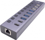 I-TEC CHARGING HUB 9PORT LAN UK, USB 3.0/USB-C POWER ADAPTER 60W