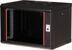 Equip 19" Network cabinet glass door PM 600x450mm 7HE schwarz