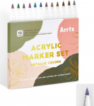 Acrylic Marker Pens ARRTX, 12 Metallic Colors