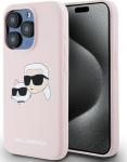 Karl Lagerfeld Liquid Silicone Double Heads MagSafe Case for iPhone 15 Pro Max / Pink