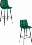 Leobert ARCETO stool - dark green velvet / black legs x 2
