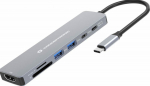 CONCEPTRONIC 7-1 Dock USB-C->HDMI/USB-C/2xUSB-A/+ 25cm gr
