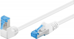 Wentronic CAT 6A patchcable 1.0m, 1x 90&deg;angled, S/FTP (PiMF), white latch on top, LSZH halogen-free, copper