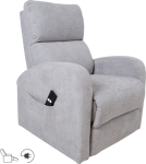 Recliner armchair BARNY with electric lifting mechanism, light grey