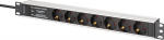Digitus Listwa zasilająca PDU Rack 19" z Surge Protection + filtr EMI/RFI, 7 Schuko sockets CEE 7/3, kabel 2m, Unischuko plug CEE 7/7, 16A