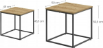Leobert Square coffee table 2szt - craft / black legs