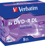 DVD+R Verbatim 8.5GB 5pcs Pack double 8x JewelCase silver retail