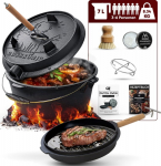 Gussk&ouml;nig Burnt-in Dutch Oven Set 7L with feet