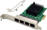 MicroConnect Network Card PCIe x1 RTL8111F, Quad-1G RJ45