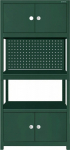 Jan Nowak Green metal shelf with cabinets: JOHNNY, 1800 x 800 x 420 mm
