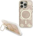 Guess PC/TPU Electroplated Stand Camera Frame MagSafe Case with Interchangeable Backgrounds for iPhone 16 / Pro