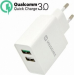 Swissten Travel Charger Qualcomm 3.0 Quick Charge + Smart IC with 2x USB 30W Power