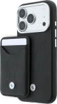 BMW Quilted Bundle Case + Wallet Pattern Metal Logo for iPhone 18 Pro / 17 Pro / black