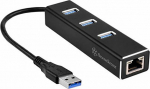 SilverStone SST-EP04 3-Port USB 3.0 Hub with Gigabit Ethernet - schwarz