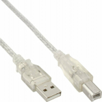 Kabel USB InLine USB-A - USB-B 1 m Transparent (34510T)