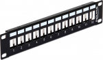 DELOCK 10&Prime; Keystone Patch Panel 12 Port metal black