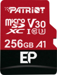 PAT Patriot EP Series 256GB microSDXC V30 - microSDXC | 256GB | UHS-I | U3 | Class 10 | V30 | A1 | Reading do 100 MB/s | Record do 80 MB/s | Adapter SD