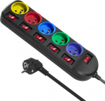 Maclean Listwa zasilająca 1.5m extension cord 5 sockets MCE204M