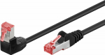 Wentronic Goobay GOOBAY Patchcord S/FTP Kat. 6 Simple / Angular 90 Czarny 0.25m