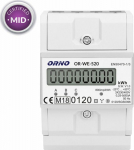 Orno 3-phase electricity meter, 80A, MID, 3 Modules, DIN TH-35mm