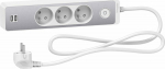 Schneider Electric Odace surge protection power strip 3 jack 1.5 m Silver (ST933U1WA)