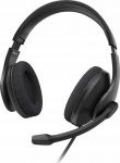 Headphones Hama HS-USB300 V2, Headset, Head band, Office/Call center, Black, Binaural, Button