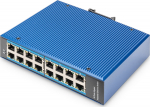 DIGITUS Switch Ind. 16-Port Gigabit Unmanaged blue