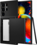 Kaitse&uuml;mbris kaarditaskuga Slim Armor CS, Samsung Galaxy S23 Ultra, must, Spigen