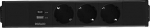 DELTACO power panel, 3 the plug., 1x21W A+C USB-laturi, GST18-connection, concatenation