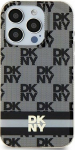 DKNY DKNY DKHMP14SHCPTSK iPhone 14 / 15 / 13 6.1'' czarny/black hardcase IML Checkered Mono Pattern & Printed Stripes MagSafe