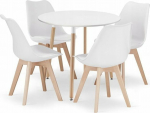 Leobert KAMI round table set 80cm + 4 MARK chairs white
