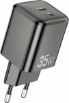 Awei AWEI charger charger. siec. PD65-EU 35W 2x USB-C czarna/black GaN