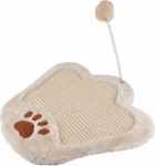 Homea Paw-shaped cat scratching post with a pompom, 35 x 35 x 23 cm, beige