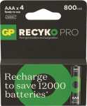 GP Batteries rechargeable batteries R03/AAA Ni-MH 800mAh blister 4szt. GP RECYKO PRO